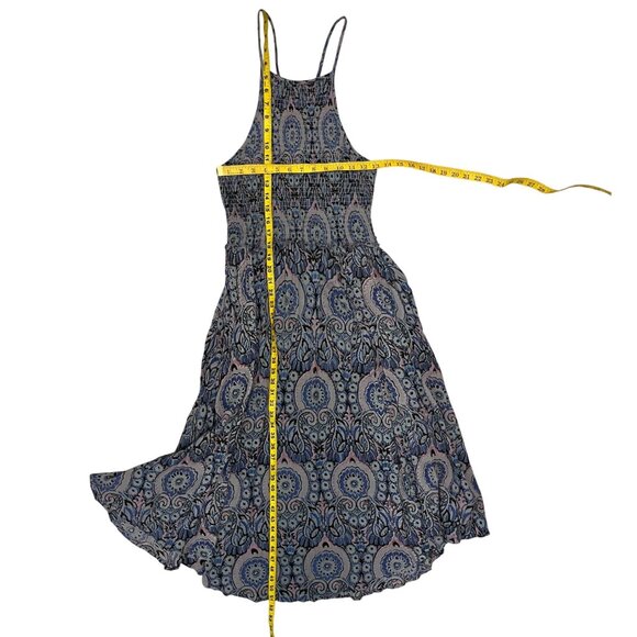 Free People Seasons In The Sun Printed Midi Dress Blue Boho Size M - Picture 10 of 12